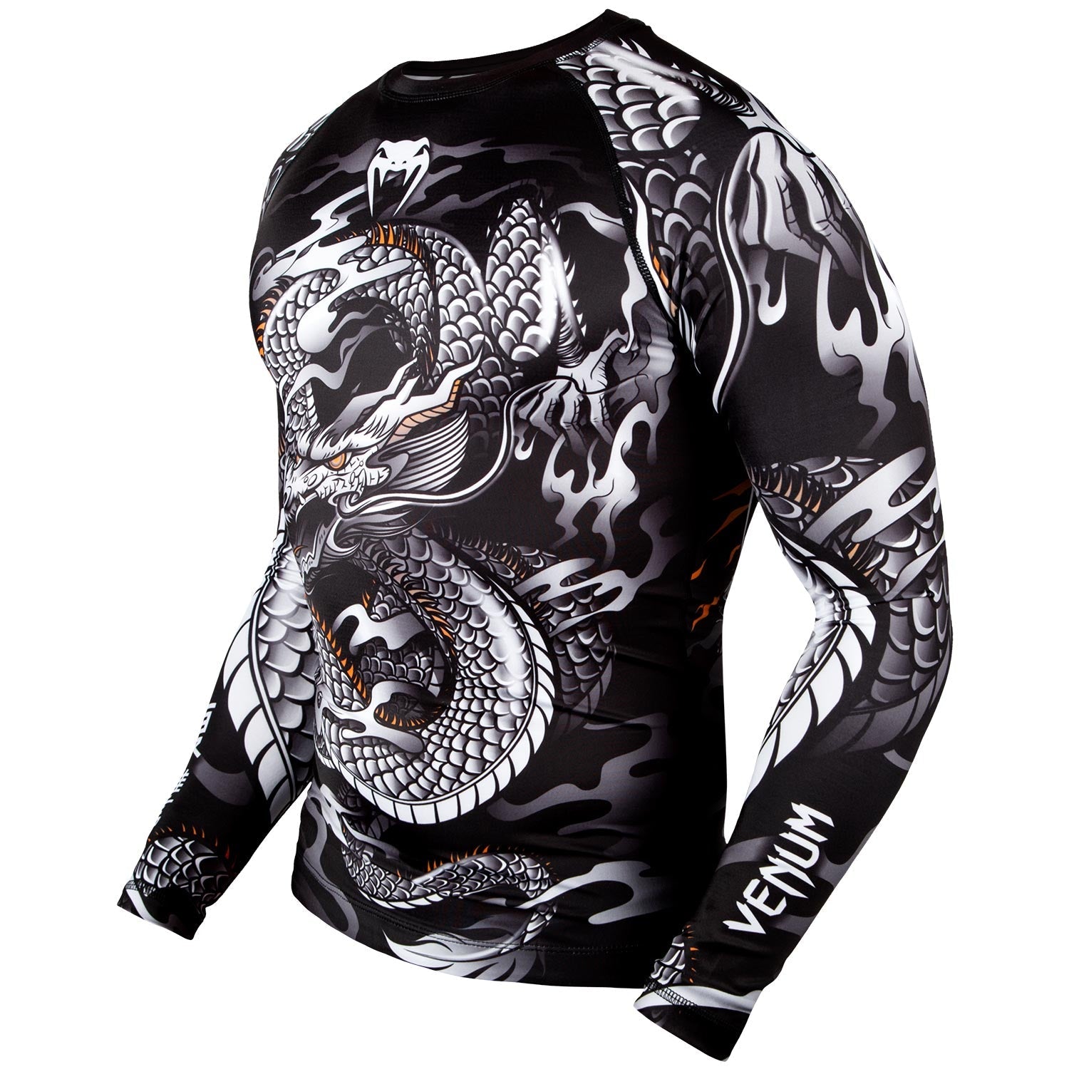 Rashguard Venum Dragon's Flight - Manches longues - Noir/Blanc