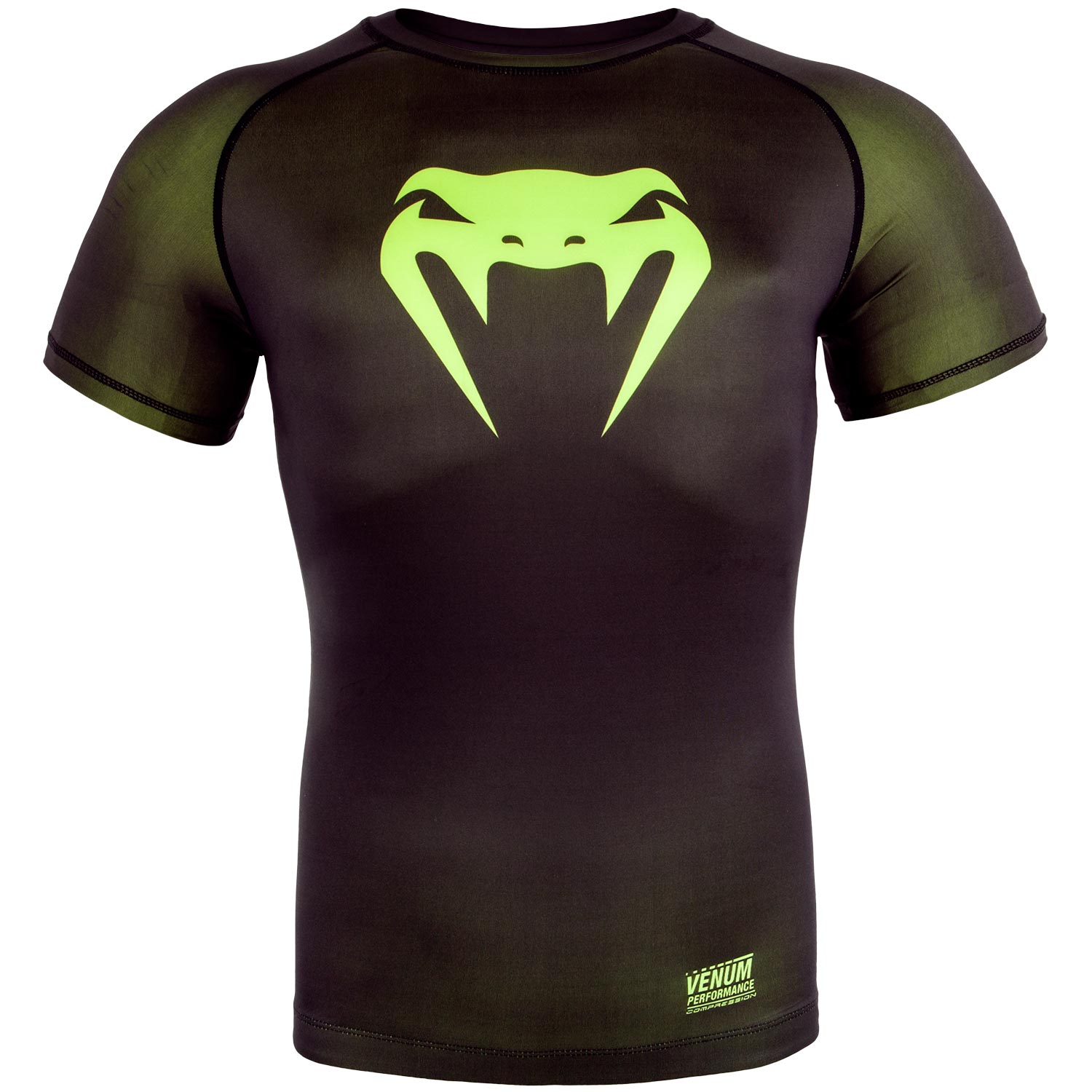 T-shirt de compression Venum Contender 3.0 - Manches courtes - Noir/Jaune Fluo