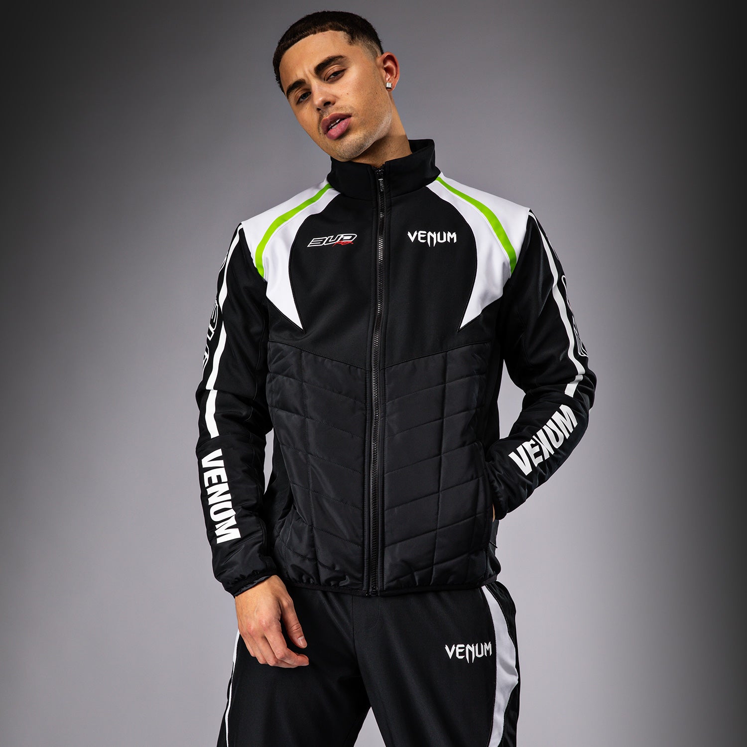 Veste pour Hommes Venum x Bud Racing - Noir/Blanc/Citron Vert