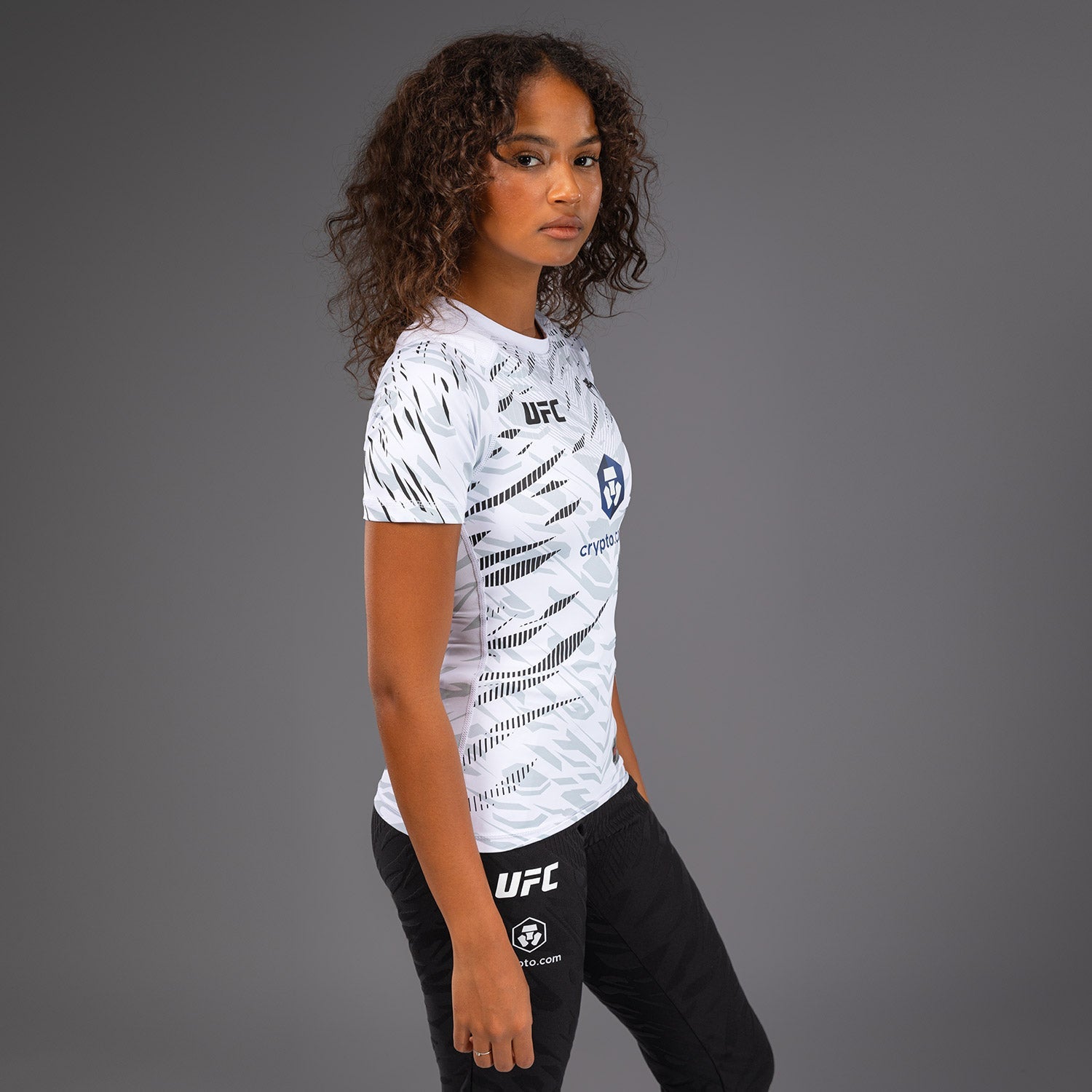 Rashguard Performance à Manches Courtes pour Femmes UFC Fusion by Venum Authentic Fight Night - Blanc