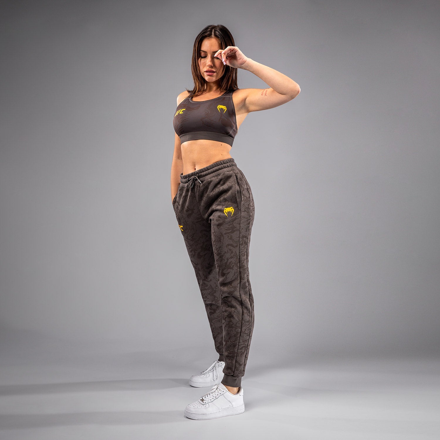 Pantalon en Coton pour Femmes UFC Fusion by Venum Fight Week - Marron Terrestre