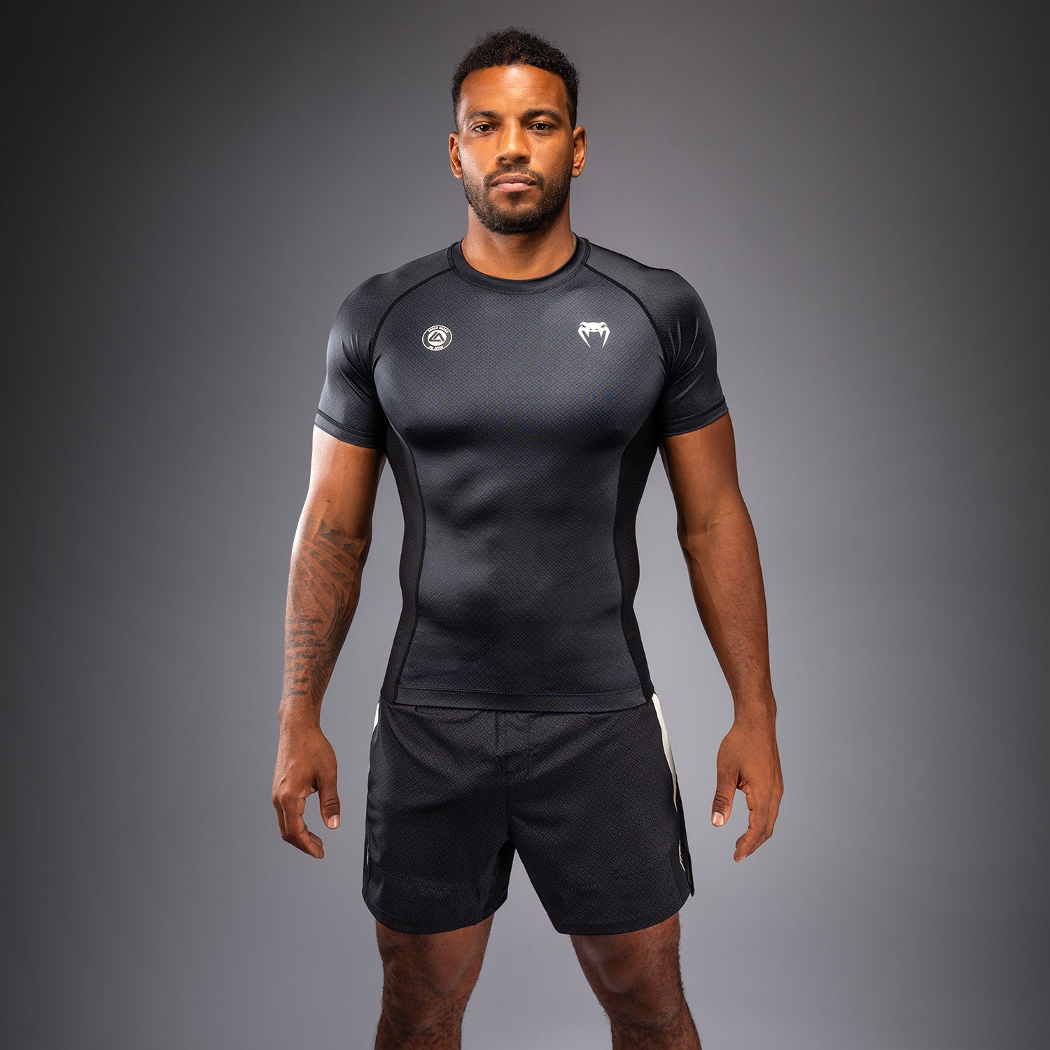 Rashguard à Manches Courtes Venum x Roger Gracie Academy - Noir