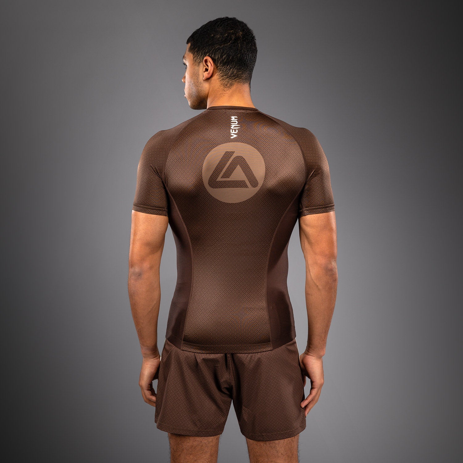 Rashguard à Manches Courtes Venum x Roger Gracie Academy - Marron Foncé