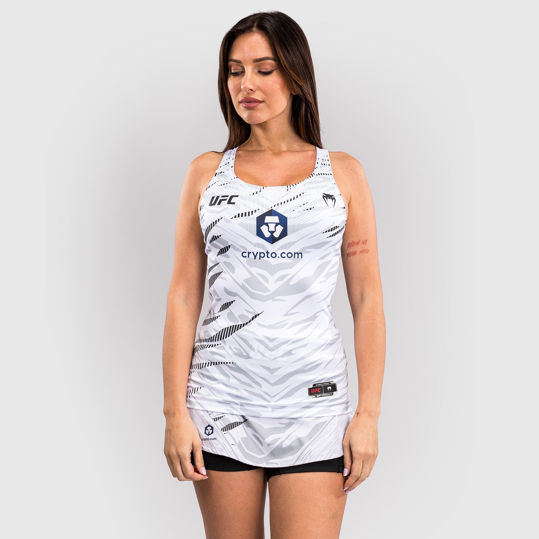 Haut ajusté avec Brassière Intégré pour Femmes UFC Fusion by Venum Authentic Fight Night - Blanc