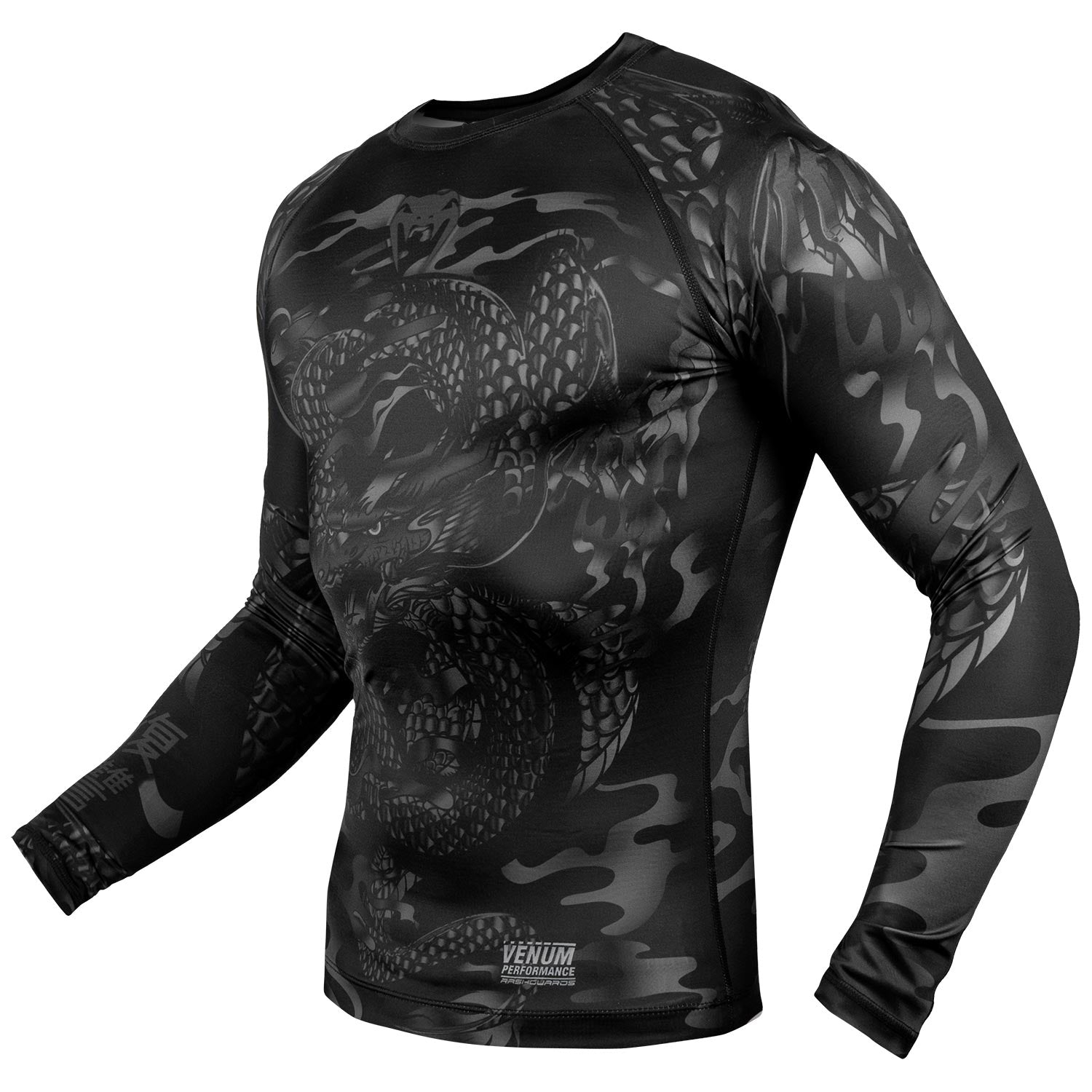 Rashguard Venum Dragon's Flight - Manches Longues - Noir/Noir