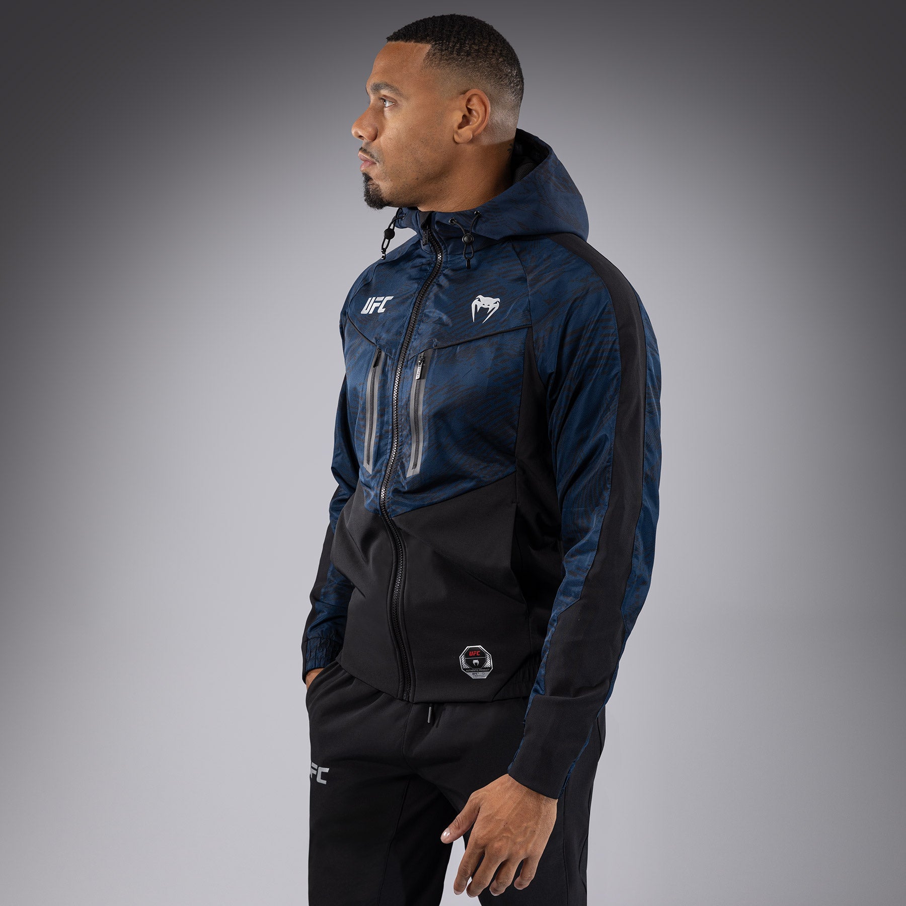 Veste à Capuche Zippé pour Hommes UFC Fusion by Venum Fight Week - Bleu Océanique