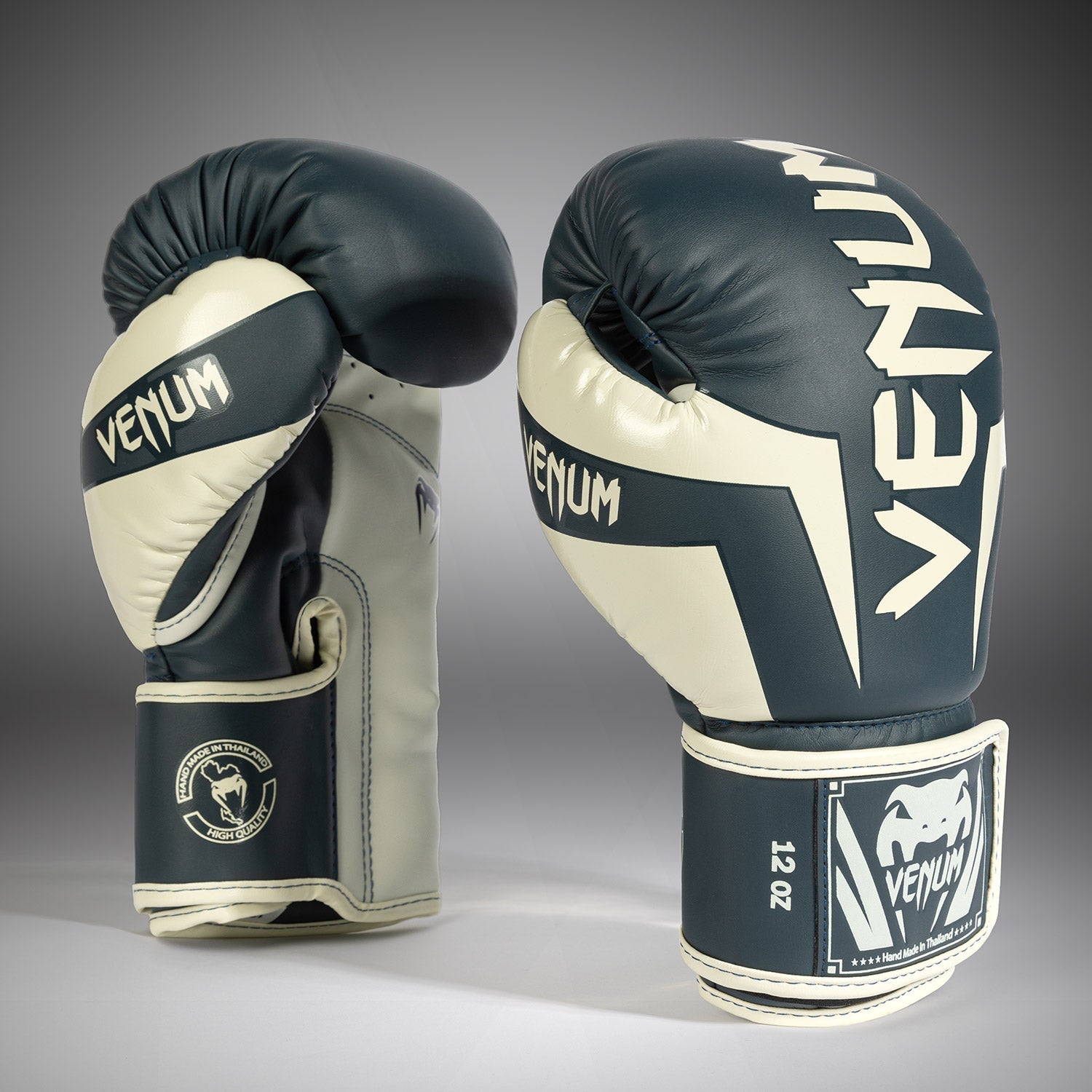 Gants de boxe Venum Elite - Blanc/Bleu Marine