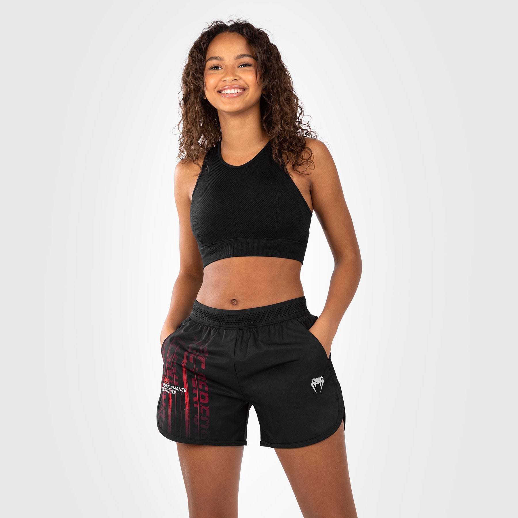 Short de Performance pour Femmes UFC Venum Performance Institute 2.0 - Noir/Rouge