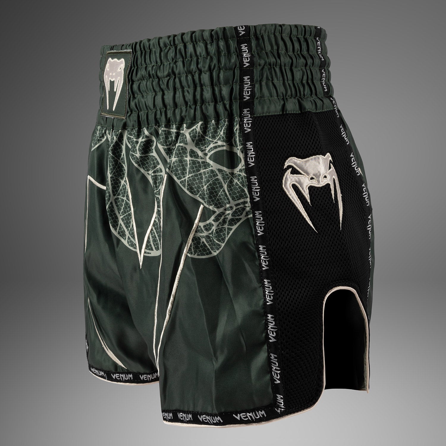 Short de Muay Thai Venum Serpenti – Kaki/Bronze/Ivoire