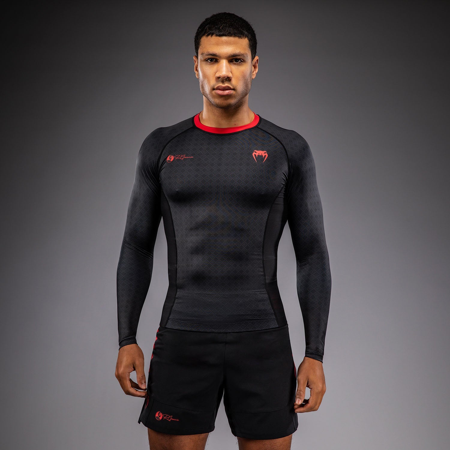 Rashguard à Manches Longues Venum x Roger Gracie Signature - Noir/Rouge