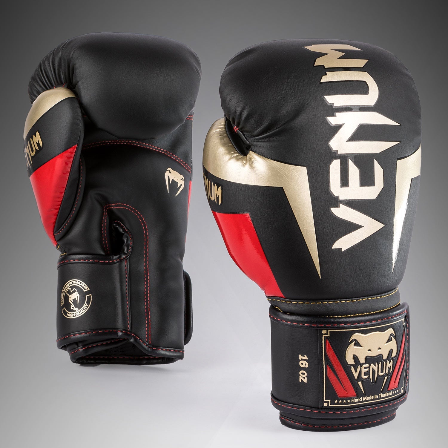 Gants de boxe Venum Elite - Noir/Or/Rouge