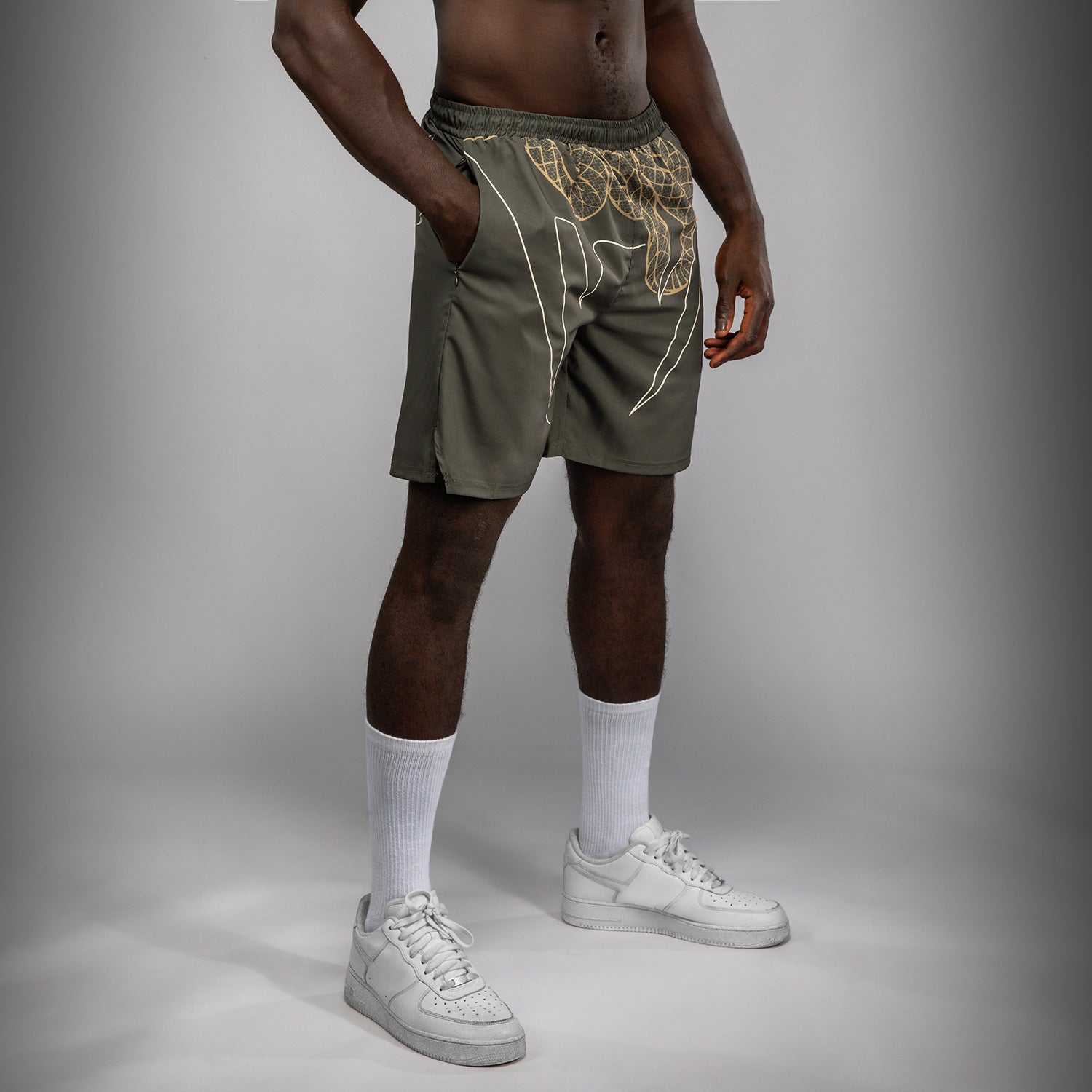 Short de Training Venum Serpenti – Kaki/Bronze/Ivoire