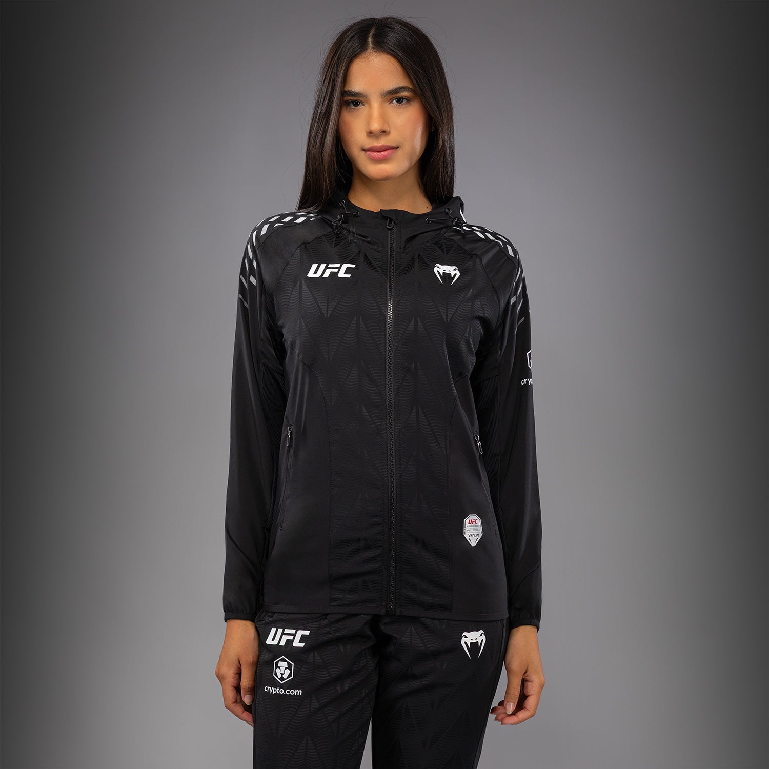 Sweat à capuche Walkout Femme UFC Zenith by Venum Authentic Fight Night - Noir