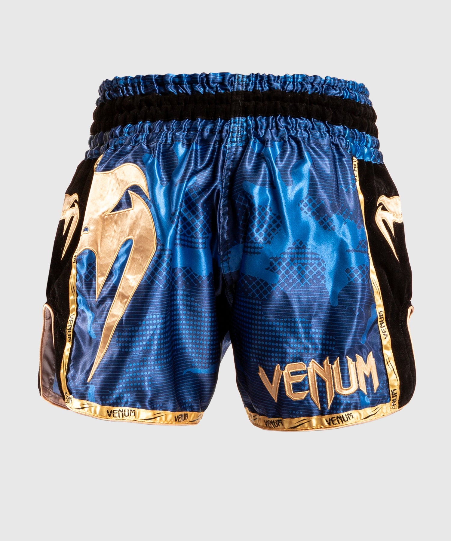 Short de Muay thai Venum Giant Camo - Bleu/Doré