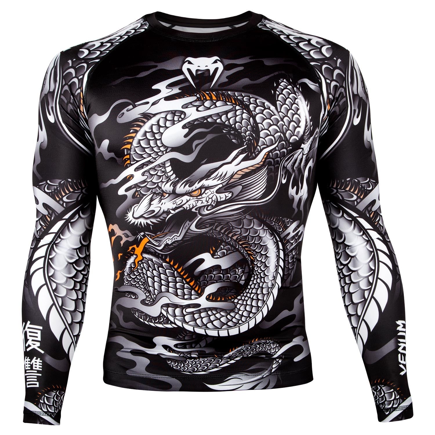 Rashguard Venum Dragon's Flight - Manches longues - Noir/Blanc