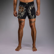 Short de Combat Venum Tiger pour Hommes - Noir/Orange Néon