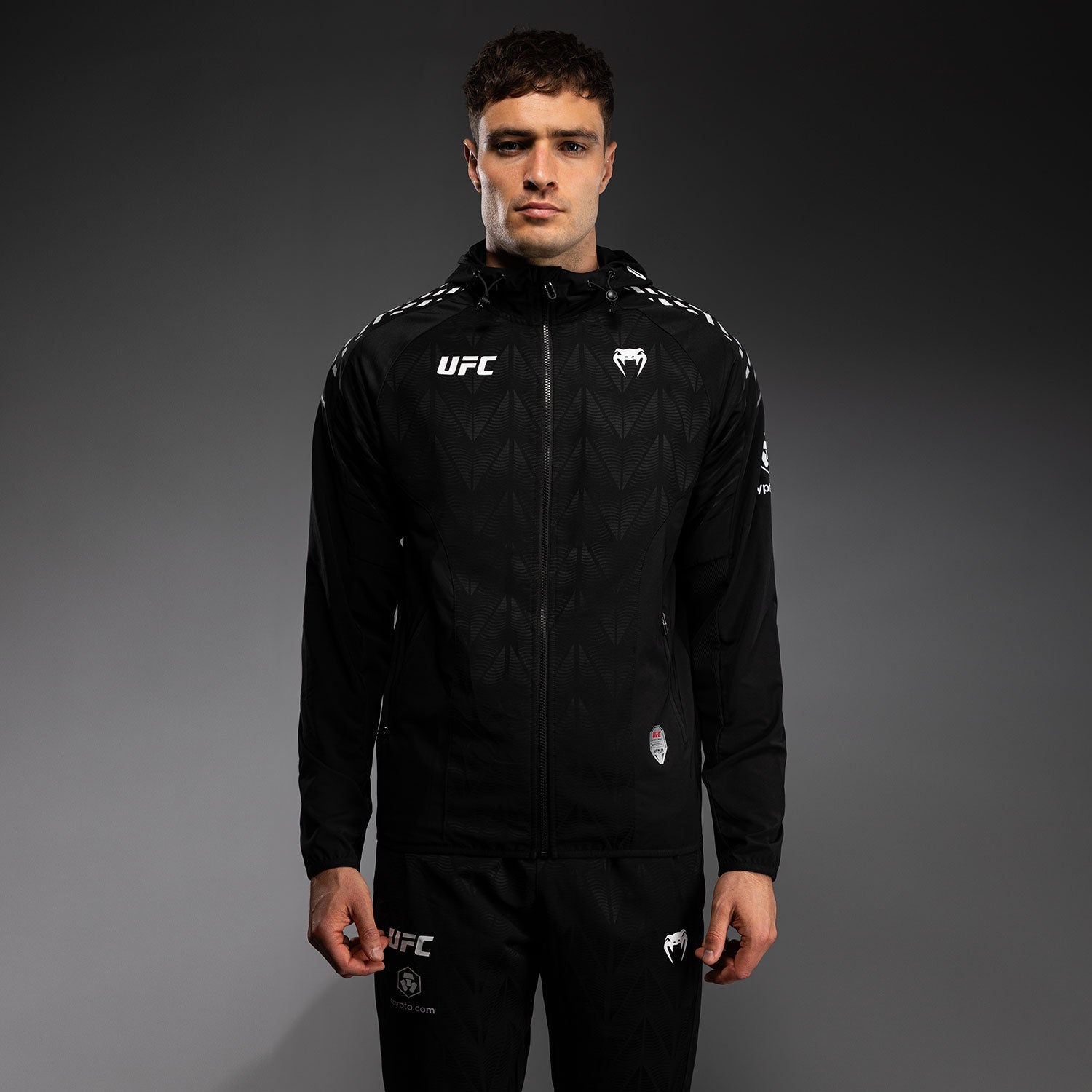 Sweat à capuche Walkout Homme Personnalisé UFC Zenith by Venum Authentic Fight Night - Noir