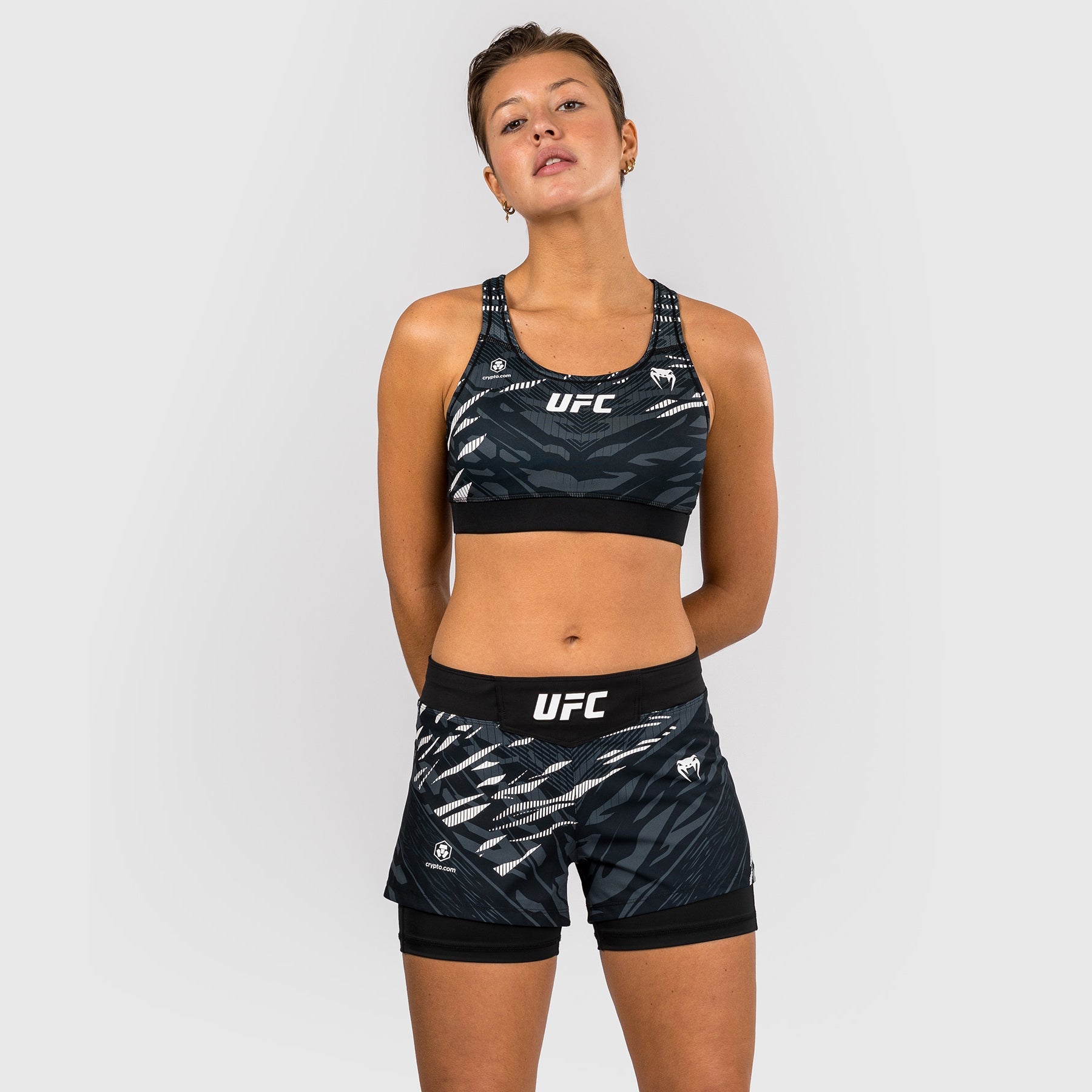 Shorts de Combat pour Femmes UFC Fusion by Venum Personnalisé Authentic Fight Night - Noir
