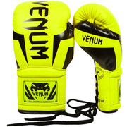 Gants de boxe Venum Elite à lacets - Jaune Fluo