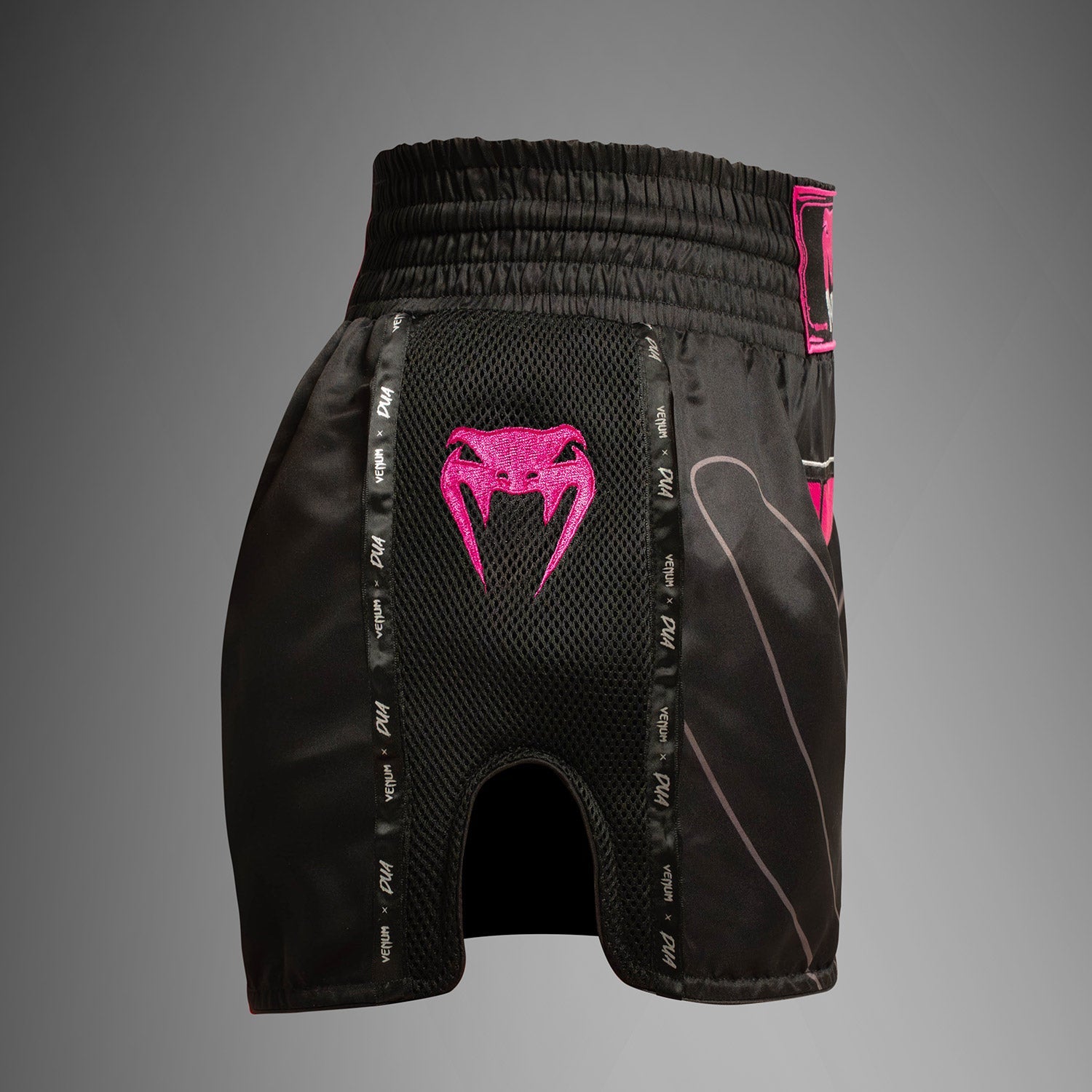 Short de Muay Thai Venum x Dua - Noir/Rose fuchsia