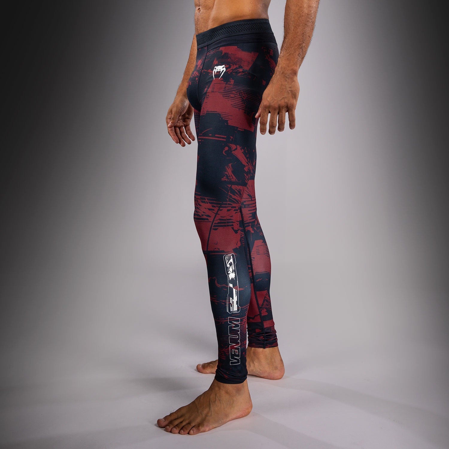 Legging Performance Homme UFC Zenith by Venum Authentic Fight Week - Bleu marine/Bordeaux/Argent