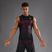 Rashguard sans Manches Venum G-Fit Air pour Hommes - Noir Profond/Rouge Feu