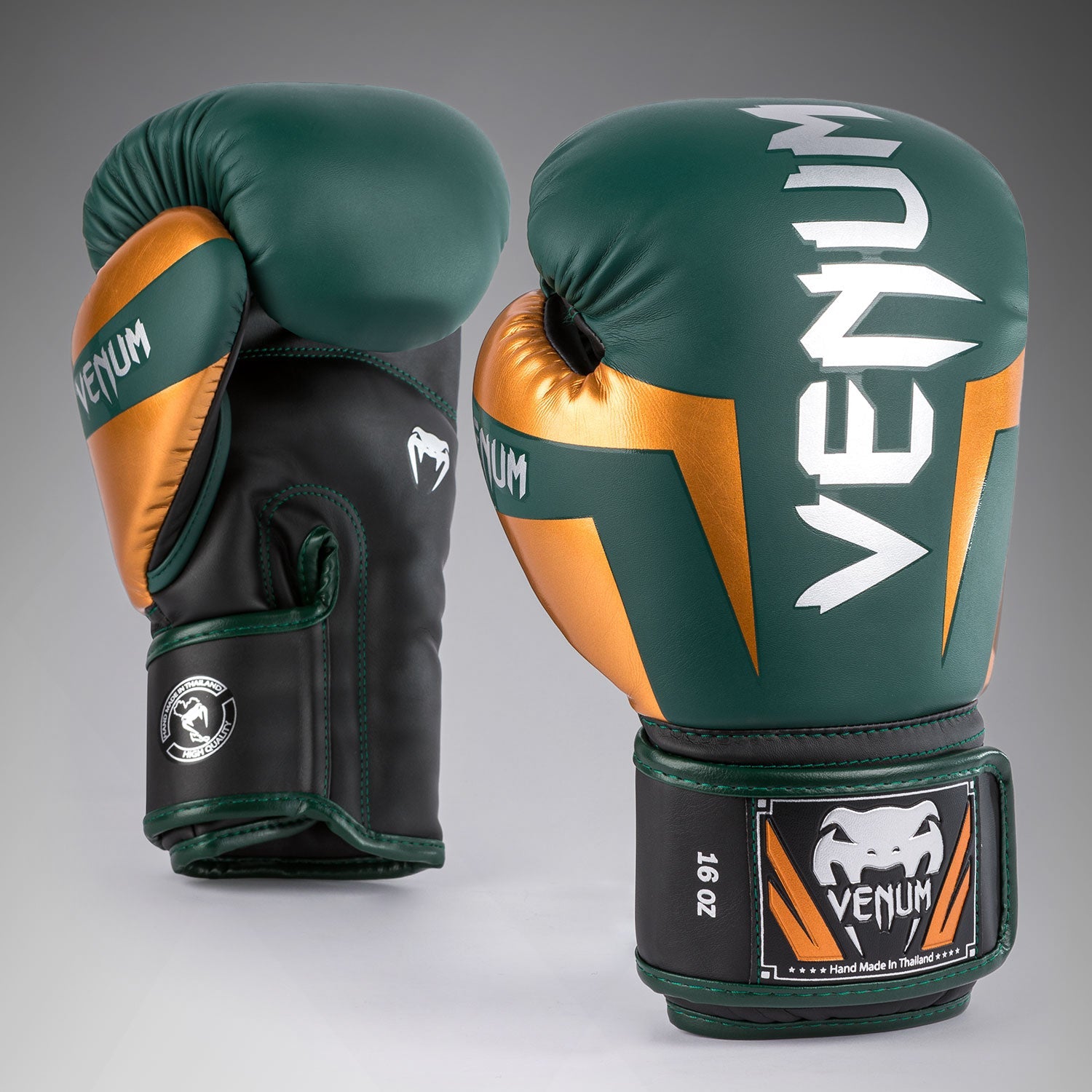 Gants de boxe Venum Elite - Vert/Bronze/Argent