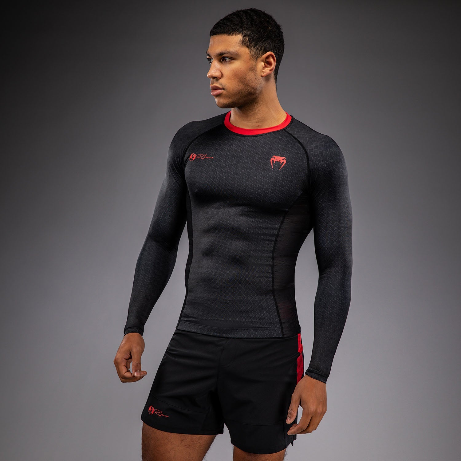 Rashguard à Manches Longues Venum x Roger Gracie Signature - Noir/Rouge
