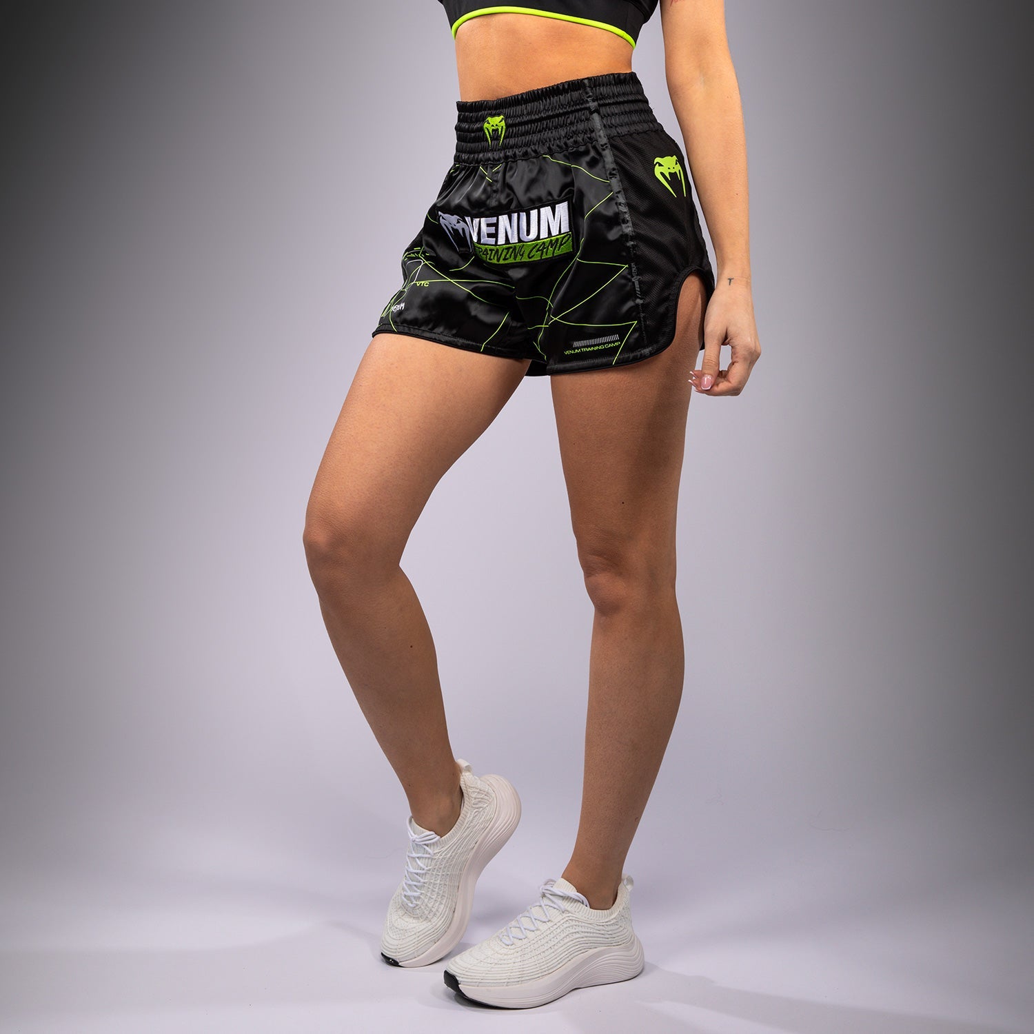 Short de Muay Thai Venum Training Camp 4.0 - Noir/Vert Fluo