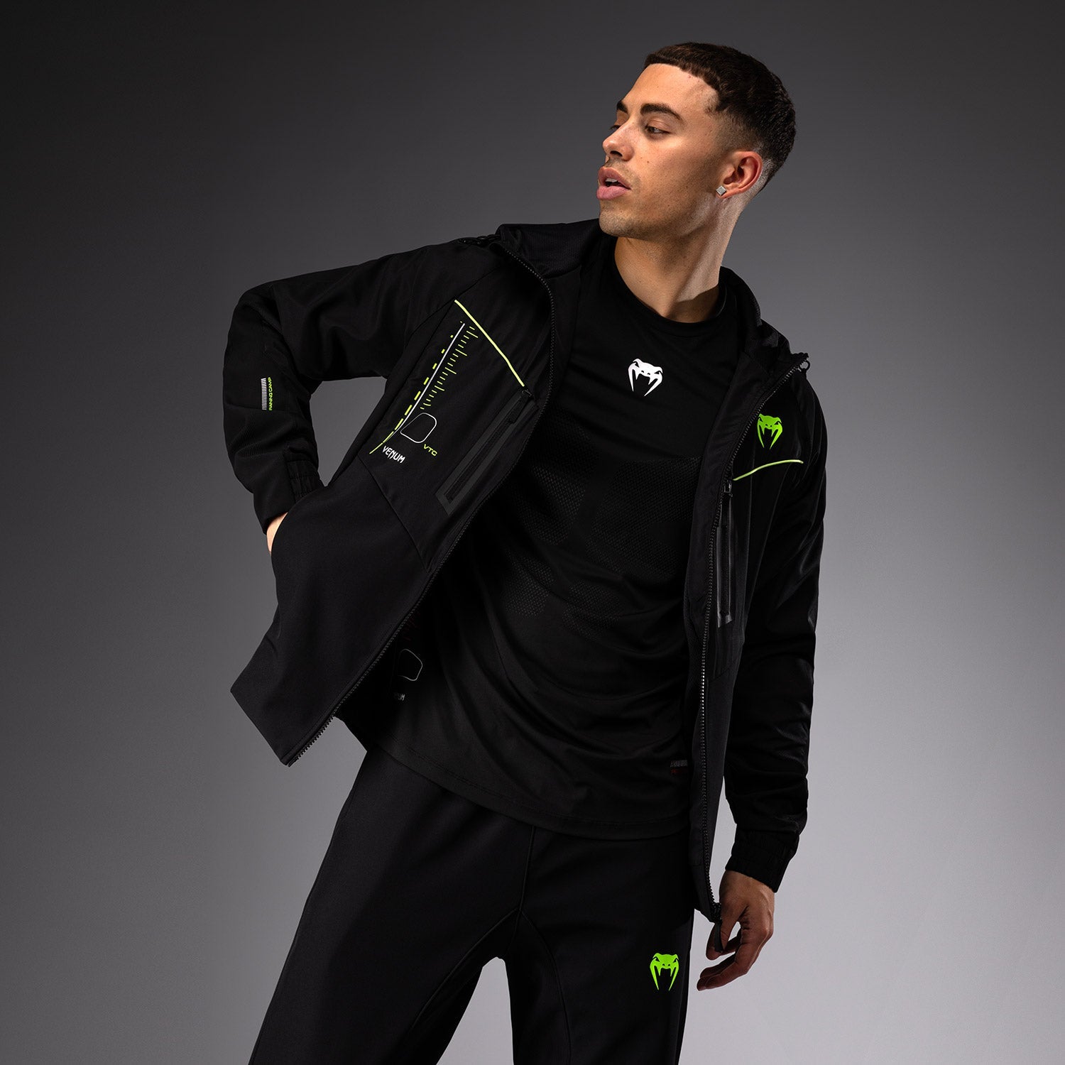 Veste de survêtement Venum Training Camp 4.0 - Noir/Vert Fluo