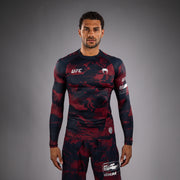 Rashguard manches longues Performance Homme UFC Zenith by Venum Authentic Fight Week - Bleu marine/Bordeaux/Argent