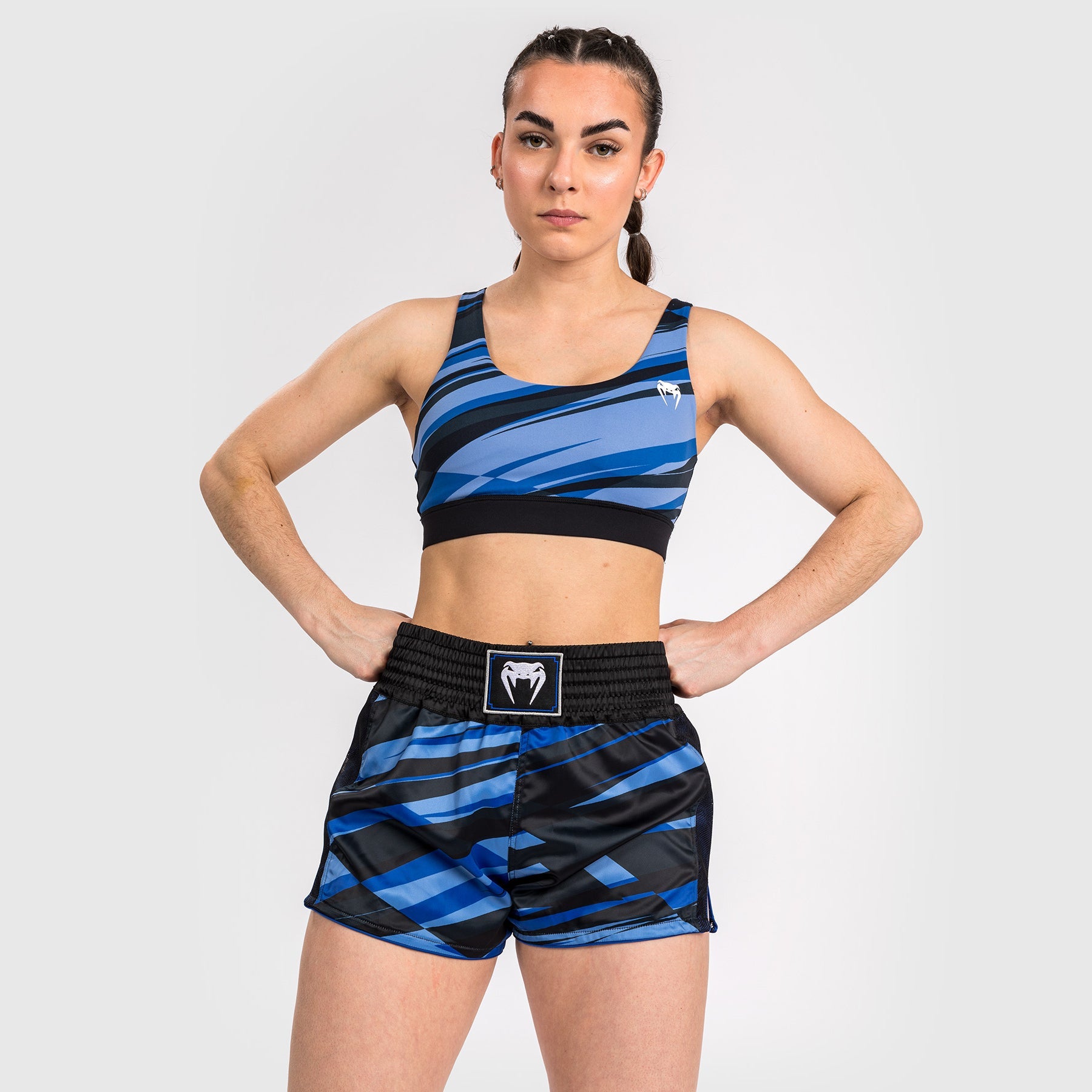 Short de Muay Thai pour Femmes Venum Abyss - Bleu Foncé
