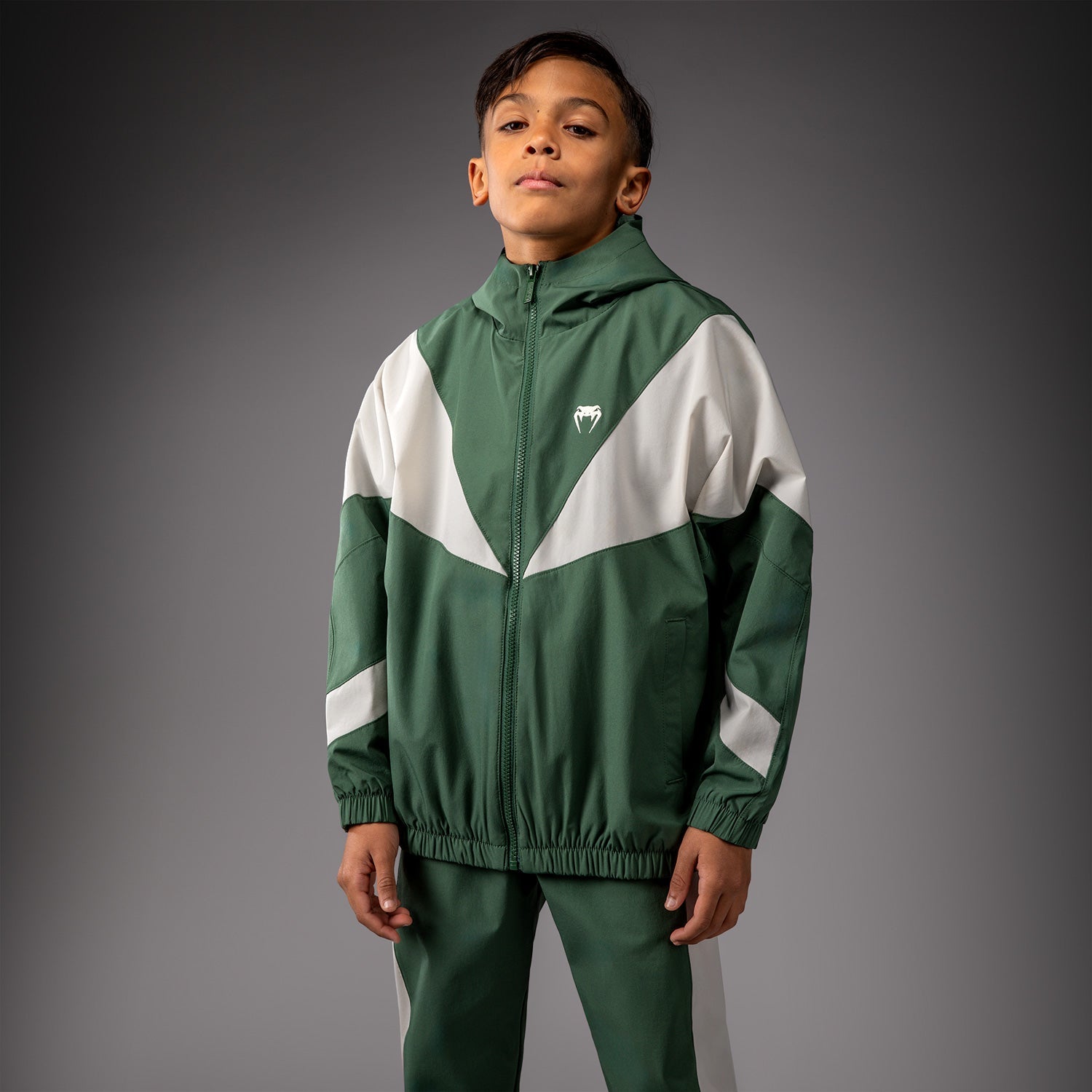 Veste Venum pour Enfant Venum Vectra  – Vert Forêt/ Blanc Cassé