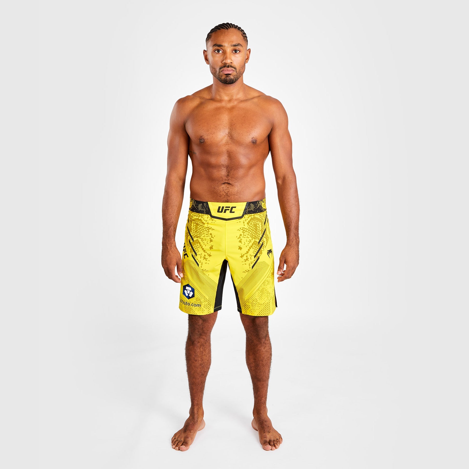 Short de combat personnalisé Coupe longue pour Hommes UFC Adrenaline by Venum Authentic Fight Night – Jaune