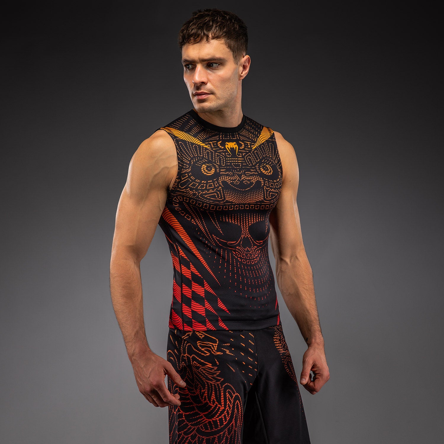 Rashguard Sans Manches Venum Quetzal Fury - Noir/Rouge Fury/Mandarine