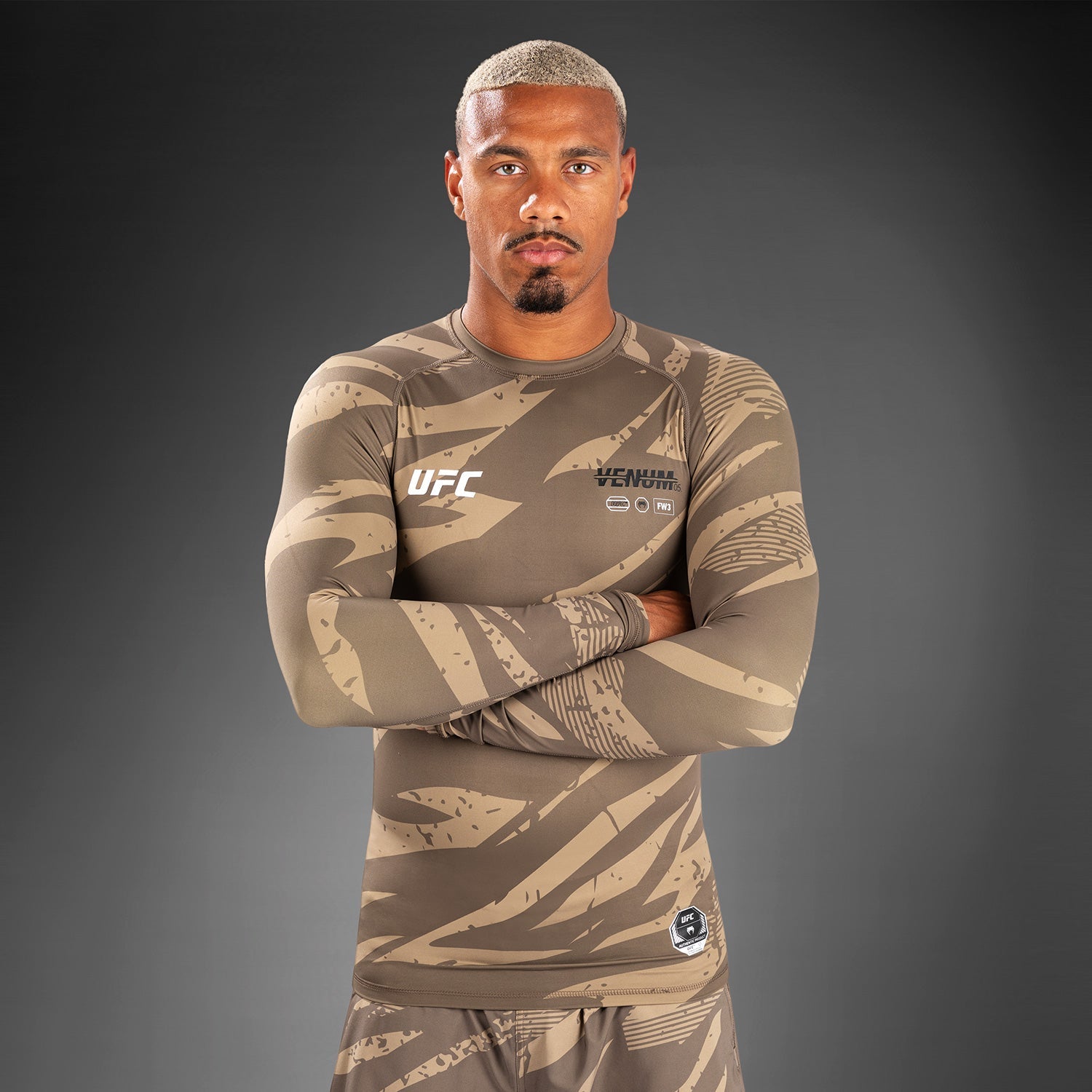 Rashguard À Manches Longues UFC Adrenaline by Venum Fight Week Performance - Desert Camo