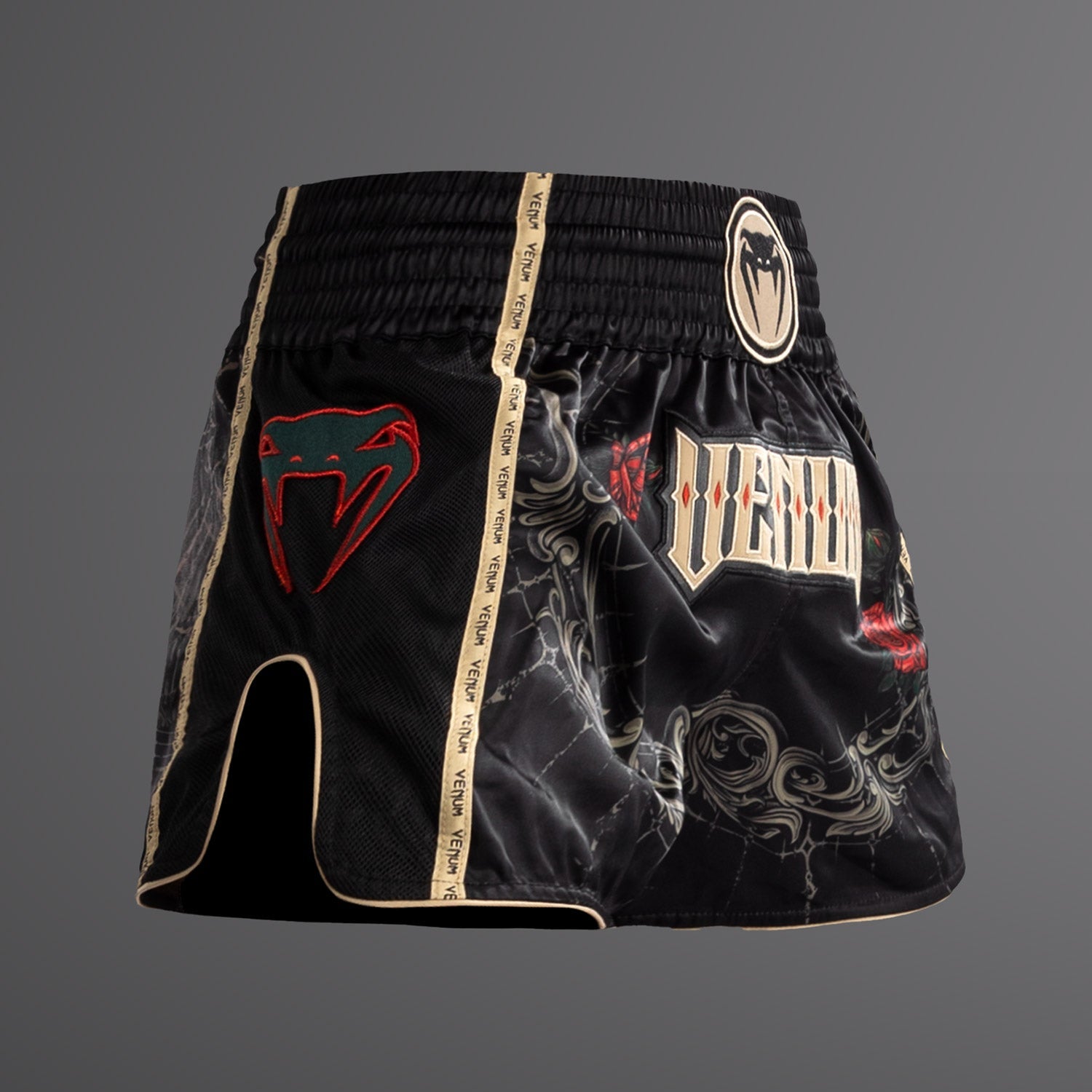 Short de Muay Thai pour Hommes Venum Santa Muerte 5.0 - Noir Profond/Or