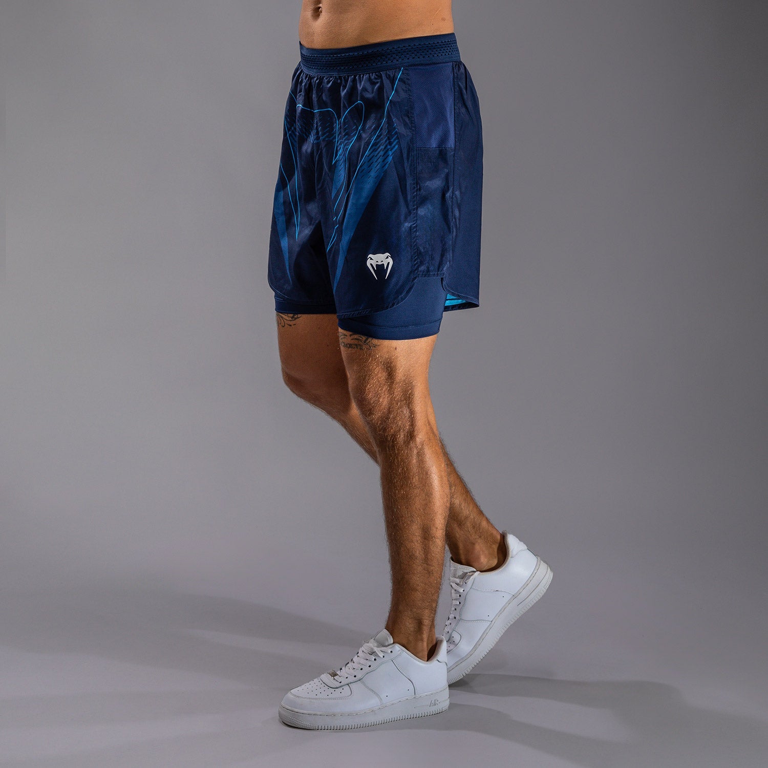 Short d'entraînement Venum x Top Rank Original pour Hommes - Bleu Marine