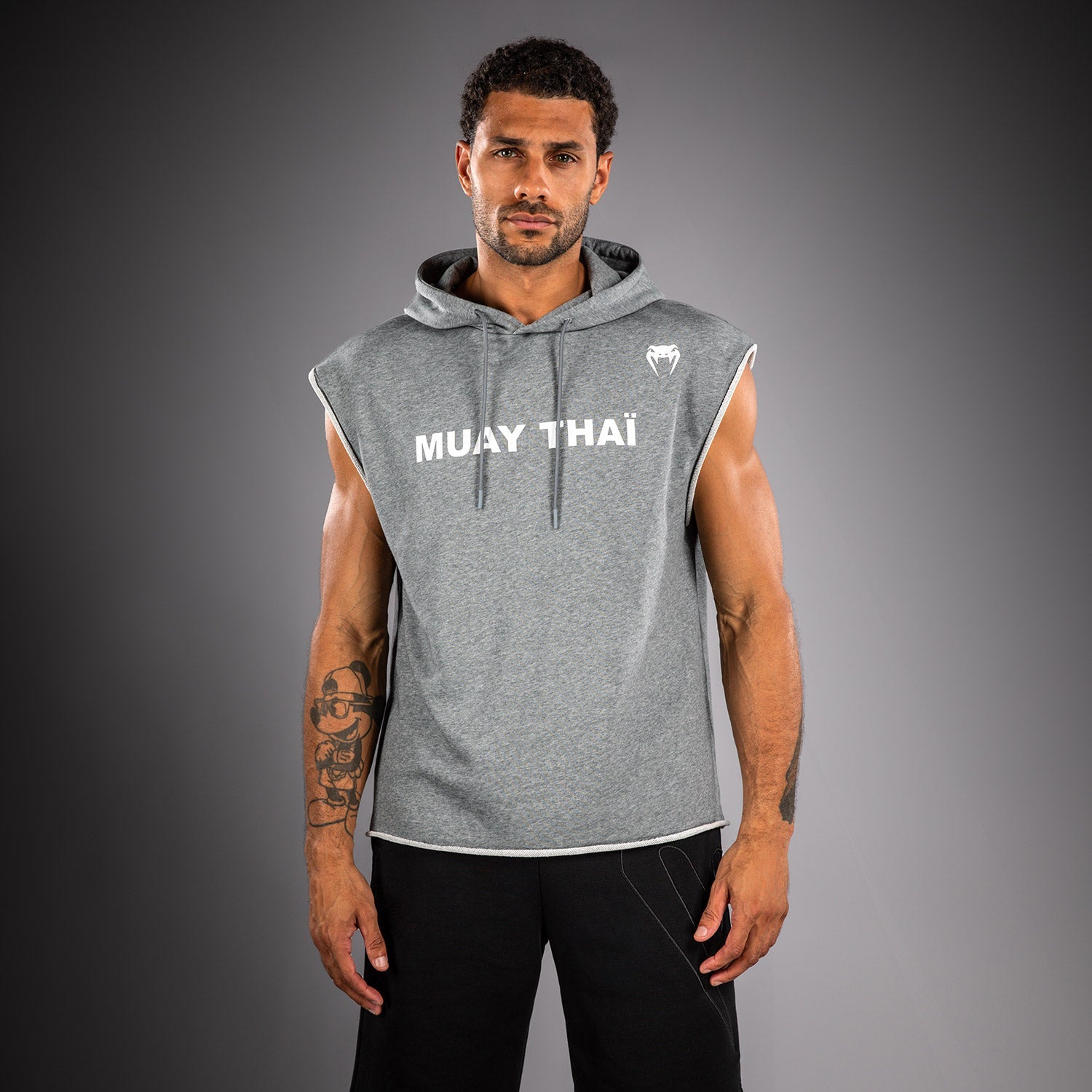 Sweat à Capuche Sans Manches Venum Muay Thai VT – Gris Chiné
