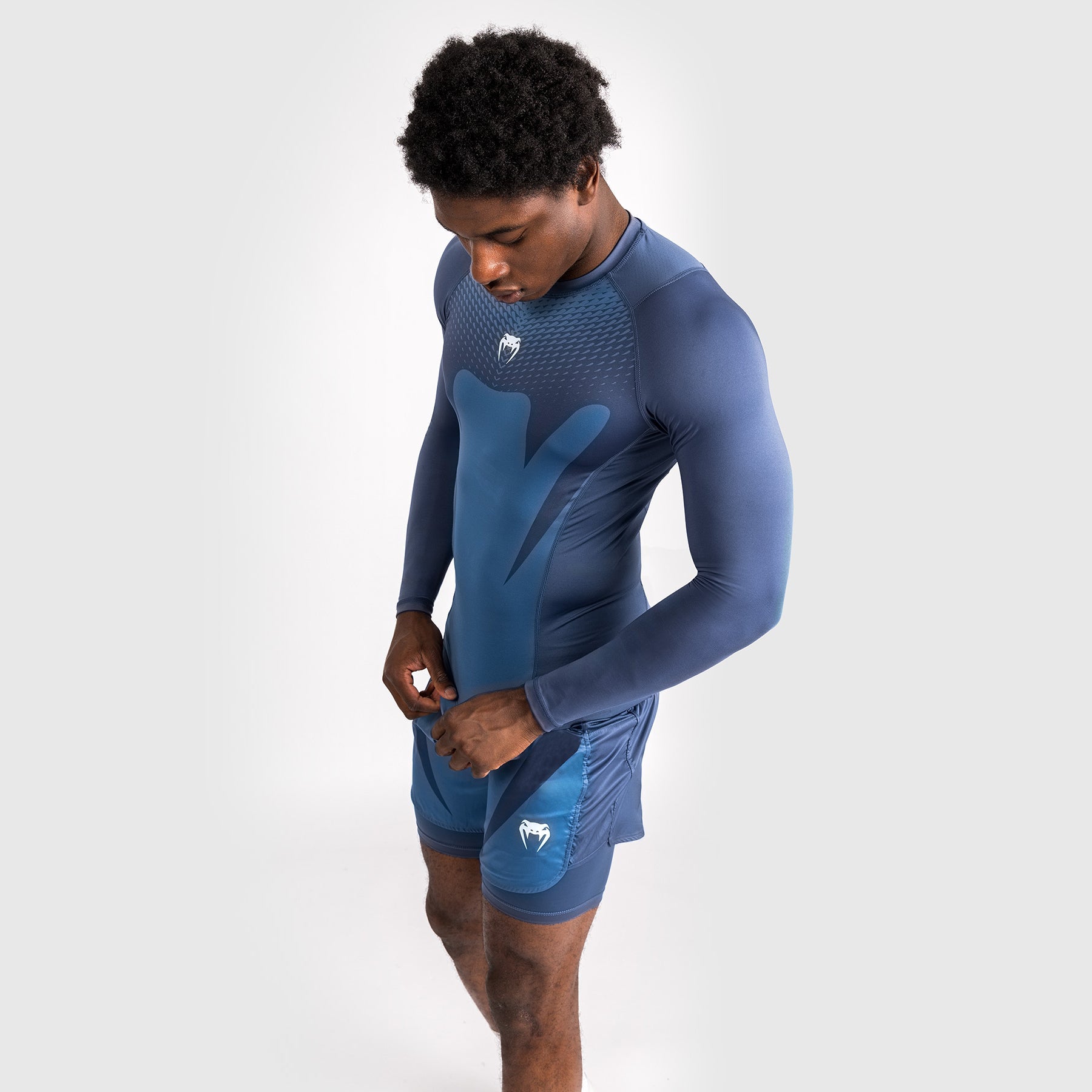 Rashguard à Manches Longues pour Hommes Venum Attack - Bleu marine