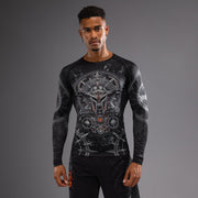 Rashguard à Manches Longues pour Hommes Venum Gladiator 5.0 - Noir/Argent