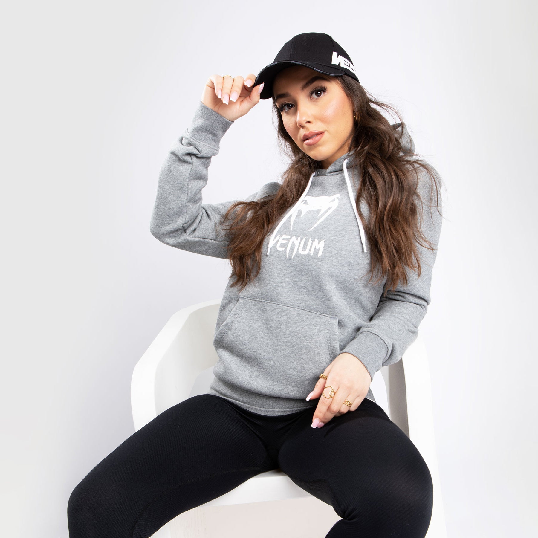 Sweatshirt à Capuche Venum Classic - Pour Femme - Gris Chiné Clair