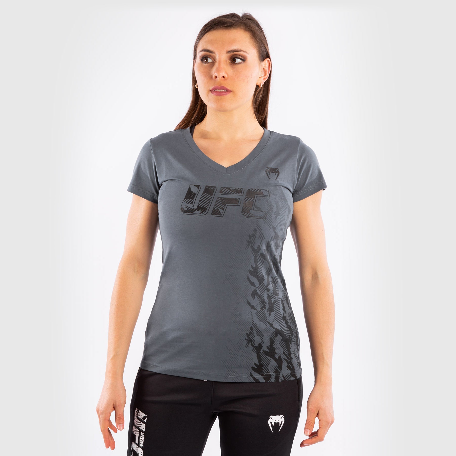T-shirt Manches Courtes Femme UFC Venum Authentic Fight Week - Gris