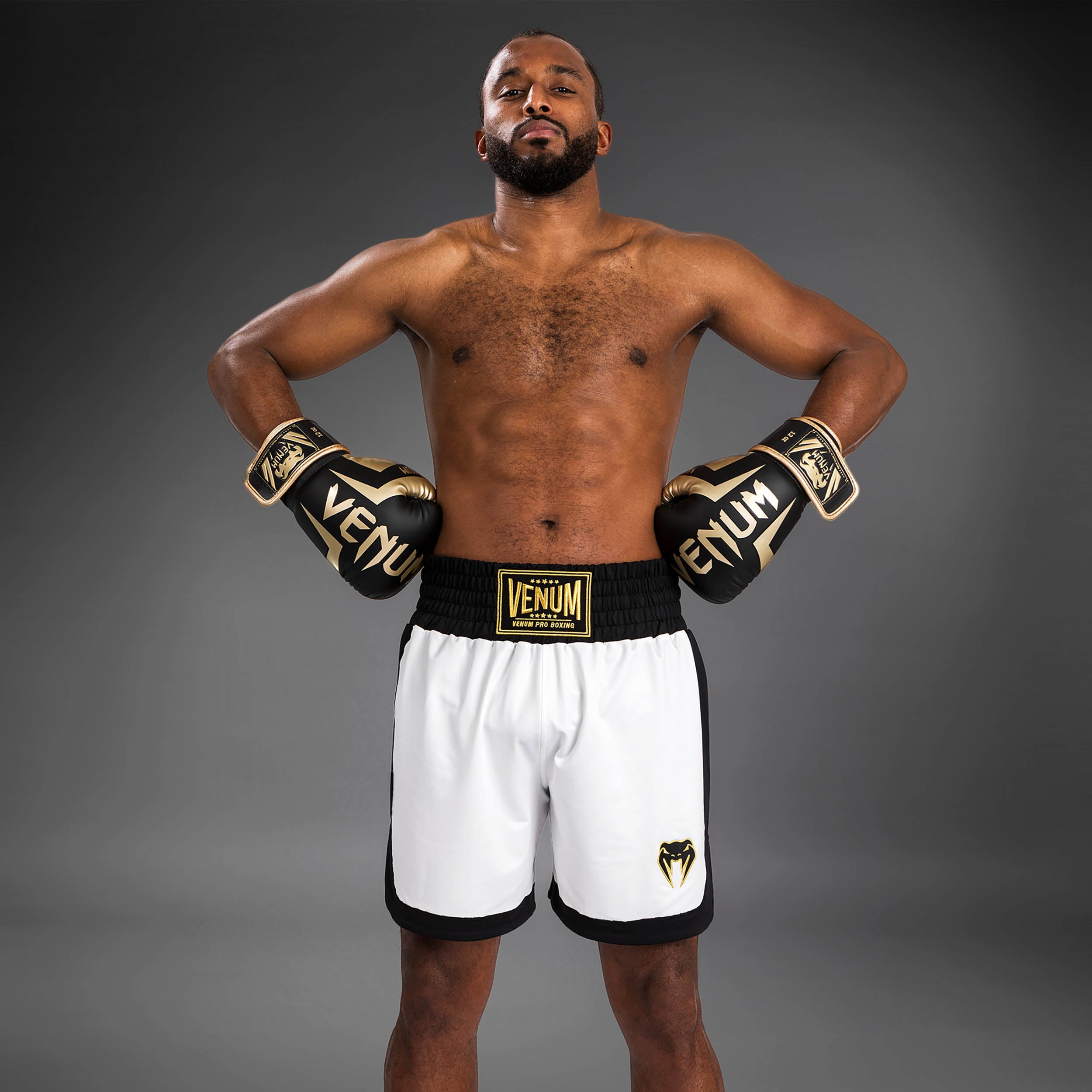 Short de boxe Venum Classic - Blanc/Noir