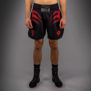 Short de Boxe Venum x Mike Tyson Tiger - Noir Profond/Rouge Intense