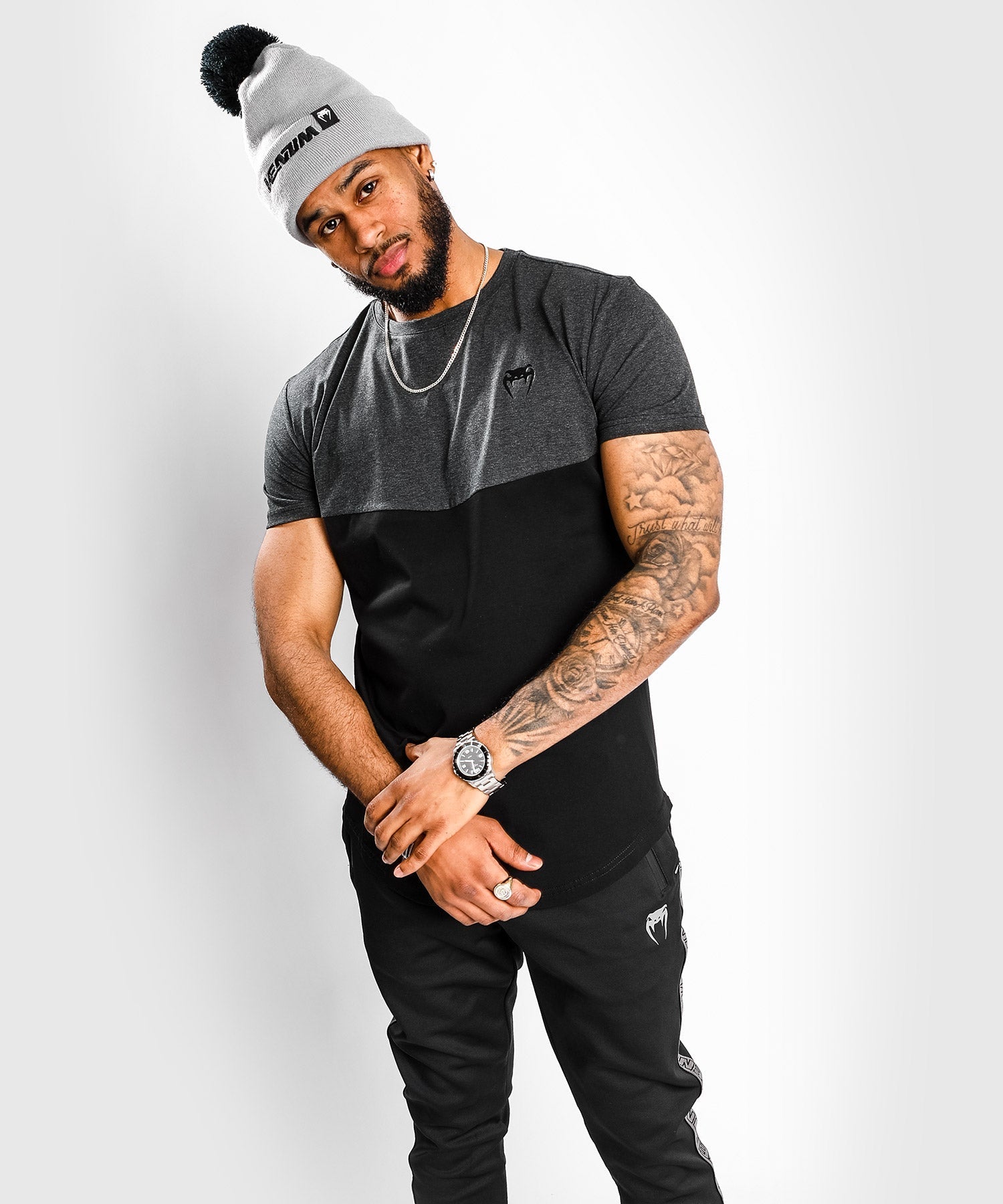 T-shirt Venum Laser - Noir/Gris chiné