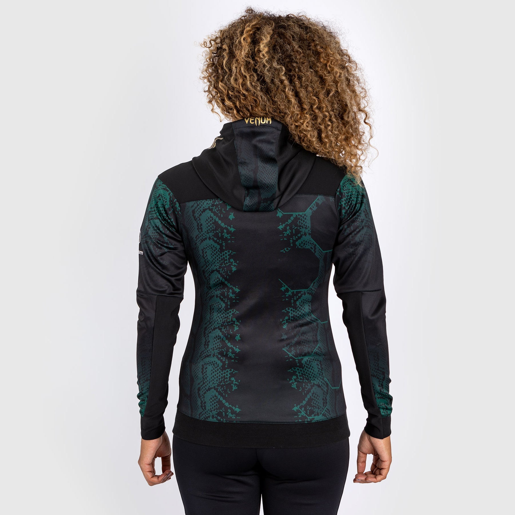 Sweat à capuche Personnalisé pour Femmes UFC Adrenaline by Venum Authentic Fight Night - Emerald Edition - Vert/Noir/Or