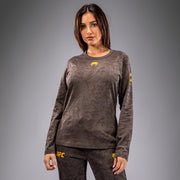 T-shirt en Coton à Manches Longues pour Femmes UFC Fusion by Venum Fight Week - Marron Terrestre