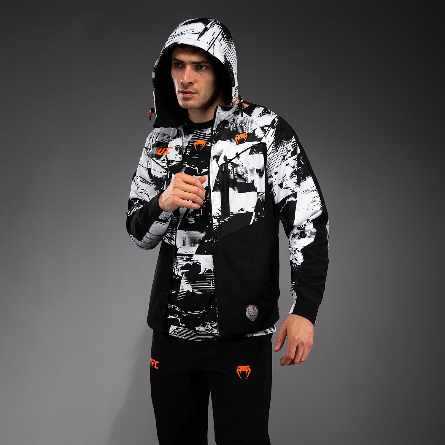 Sweat à capuche zippé Homme UFC Zenith by Venum Authentic Fight Week - Blanc