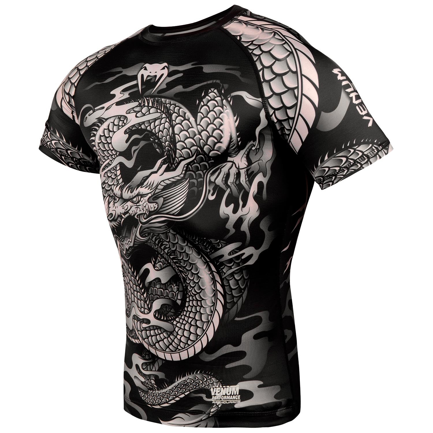 Rashguard Venum Dragon's Flight - Manches courtes - Noir/Sable